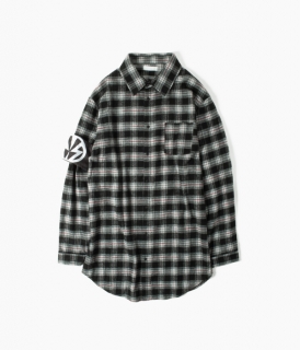 [SiM] #2 OVERSiZED FLANNEL SHIRT with ARMBAND